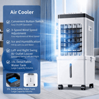 3-in-1 Tower Air Cooler – Cool, Humidify & Purify, No Hose 4