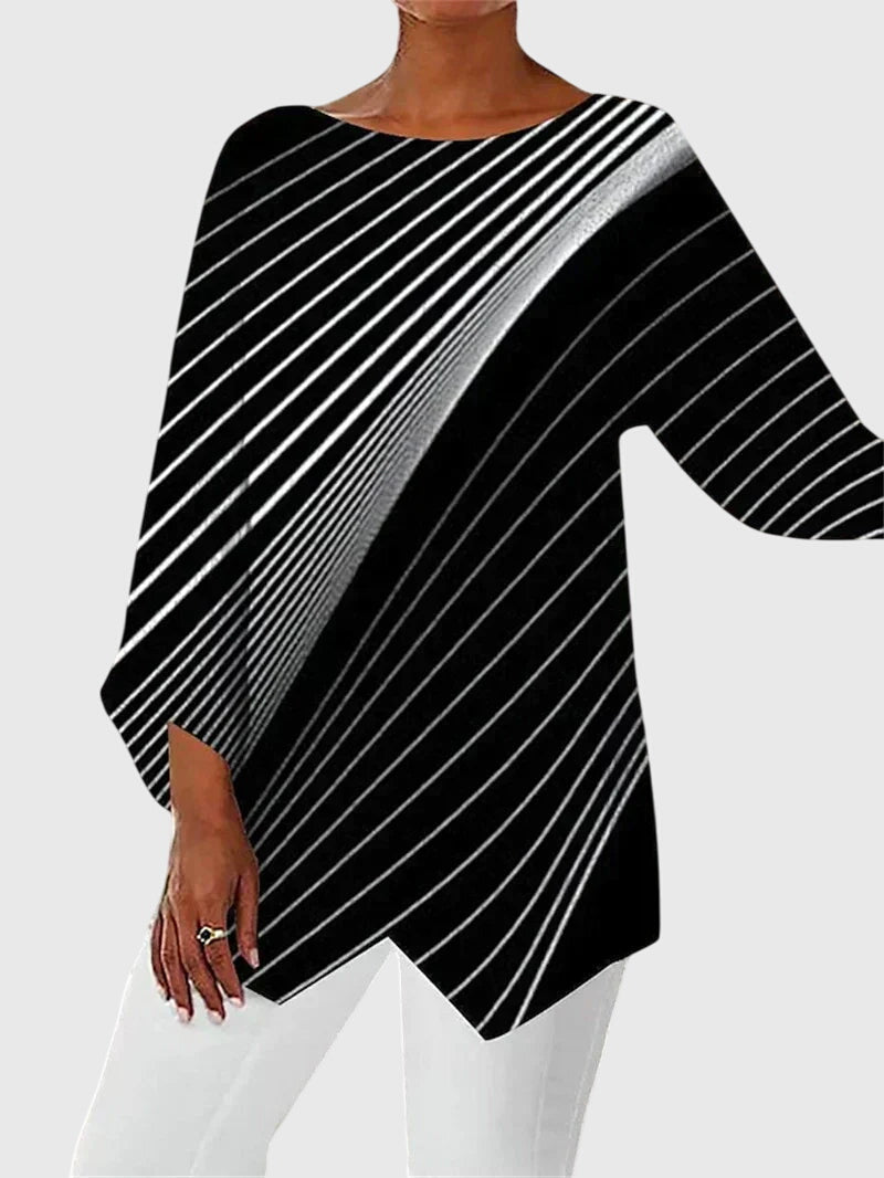 A Stylish Women's Top | Chic Printed Crew Neck 1
