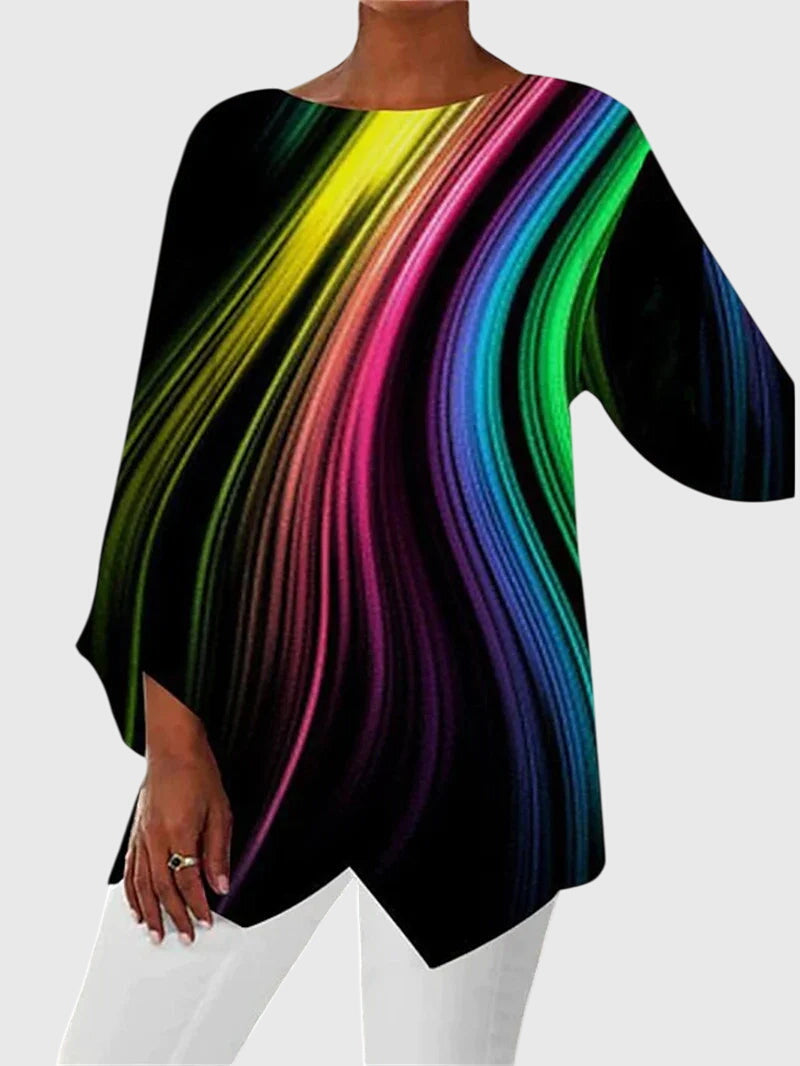 A Stylish Women's Top | Chic Printed Crew Neck 2