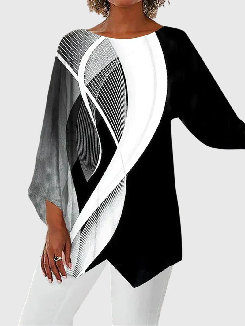 A Stylish Women's Top | Chic Printed Crew Neck 3