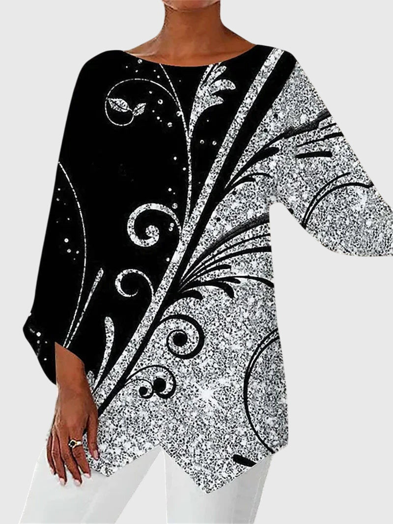 A Stylish Women's Top | Chic Printed Crew Neck 5
