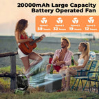 Aero Ventilateur Portable Rechargeable | 20 000 mAh, LED, Télécommande, Camping 4