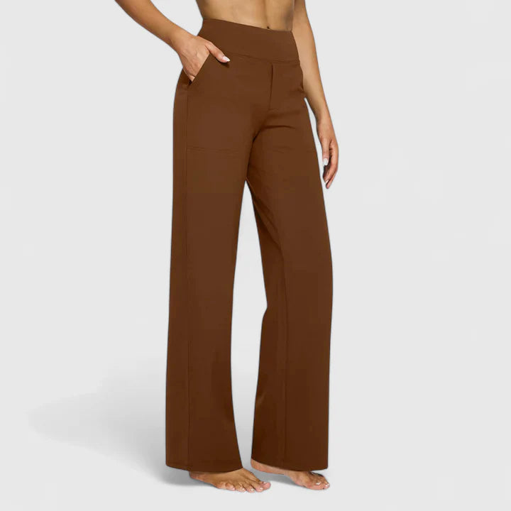 Ame Women's Pants | Elastic Waistband, Straight Leg Design 13