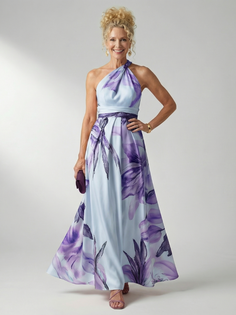 Amiel Women's Maxi Dress | Lightweight Floral, Sleeveless Halter Design 4