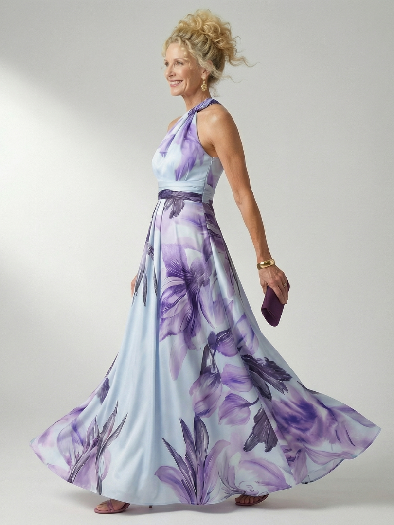 Amiel Women's Maxi Dress | Lightweight Floral, Sleeveless Halter Design 5