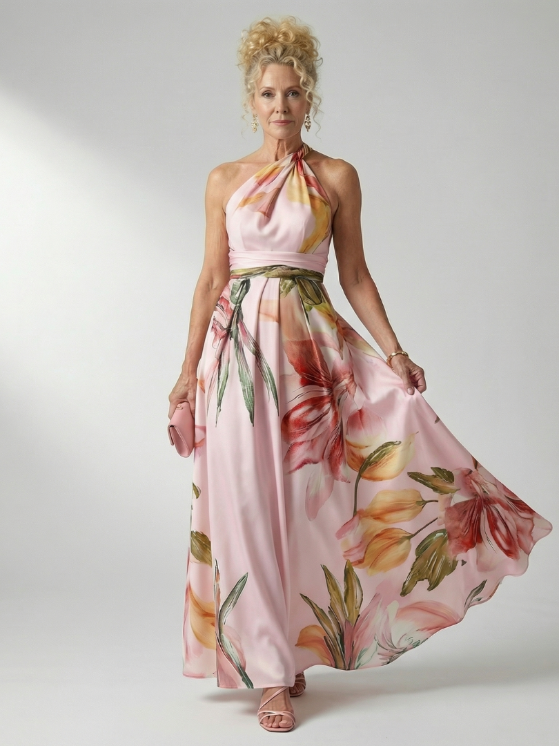 Amiel Women's Maxi Dress | Lightweight Floral, Sleeveless Halter Design 7