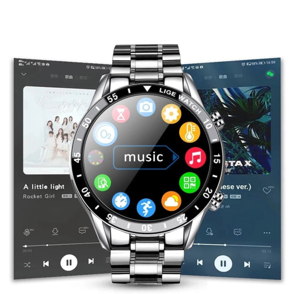 AureaAcier Montre Connectée Homme | 4G, Écran AMOLED 1,3, Étanche IP68 3
