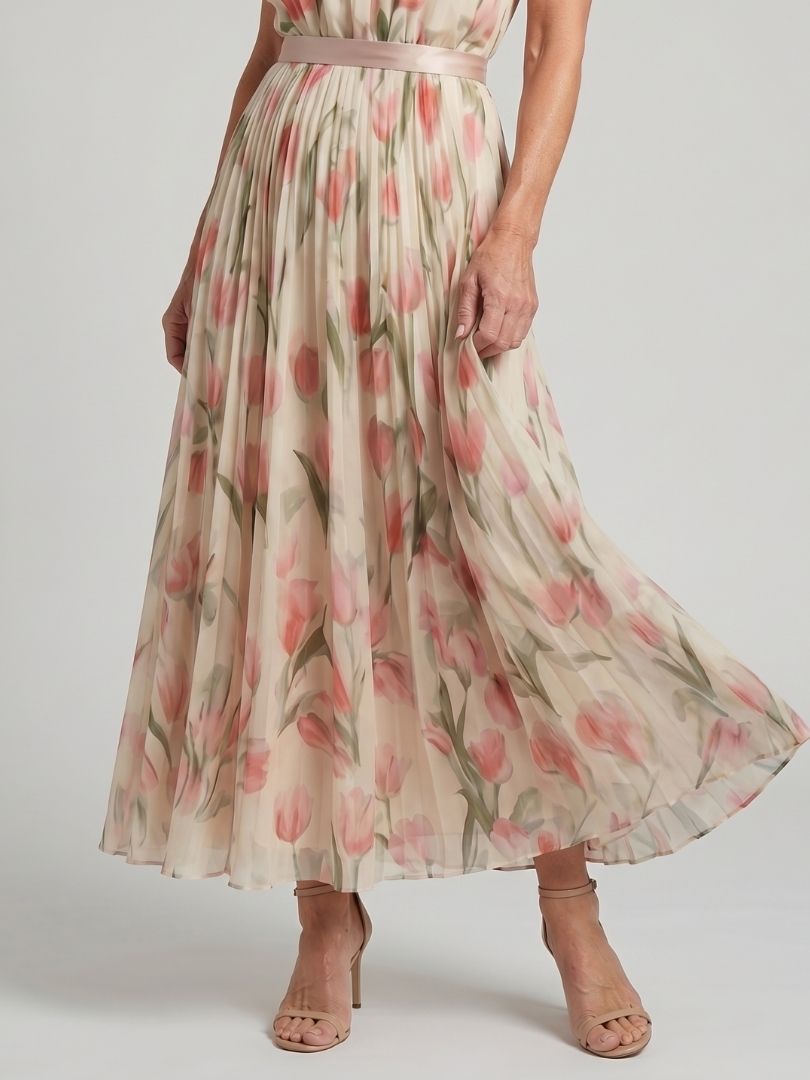 Aurelle Women's Midi Dress | Floral Print, Halter Neck, Summer Style 4