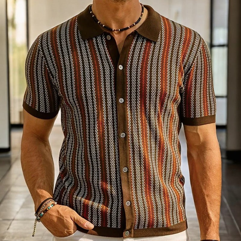 Ava Men's Dress Shirt | Organic Cotton Blend, Herringbone Pattern 5