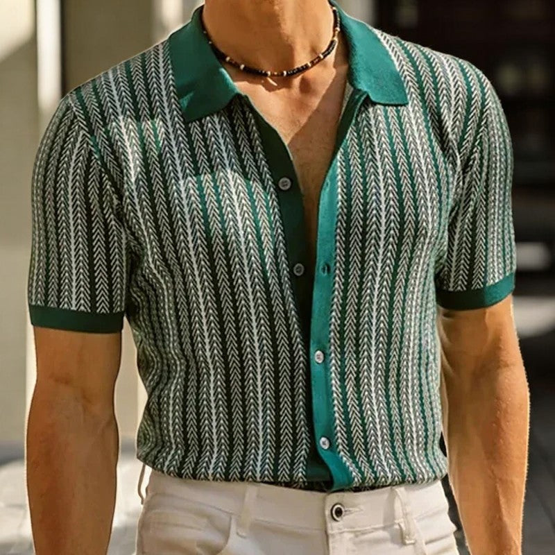 Ava Men's Dress Shirt | Organic Cotton Blend, Herringbone Pattern 6