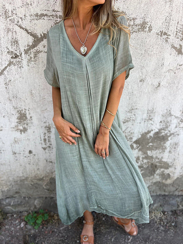 Ava Women's V-Neck Dress | Flowy Design for Everyday Elegance 3
