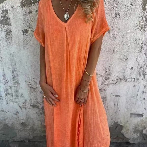 Ava Women's V-Neck Dress | Flowy Design for Everyday Elegance 4