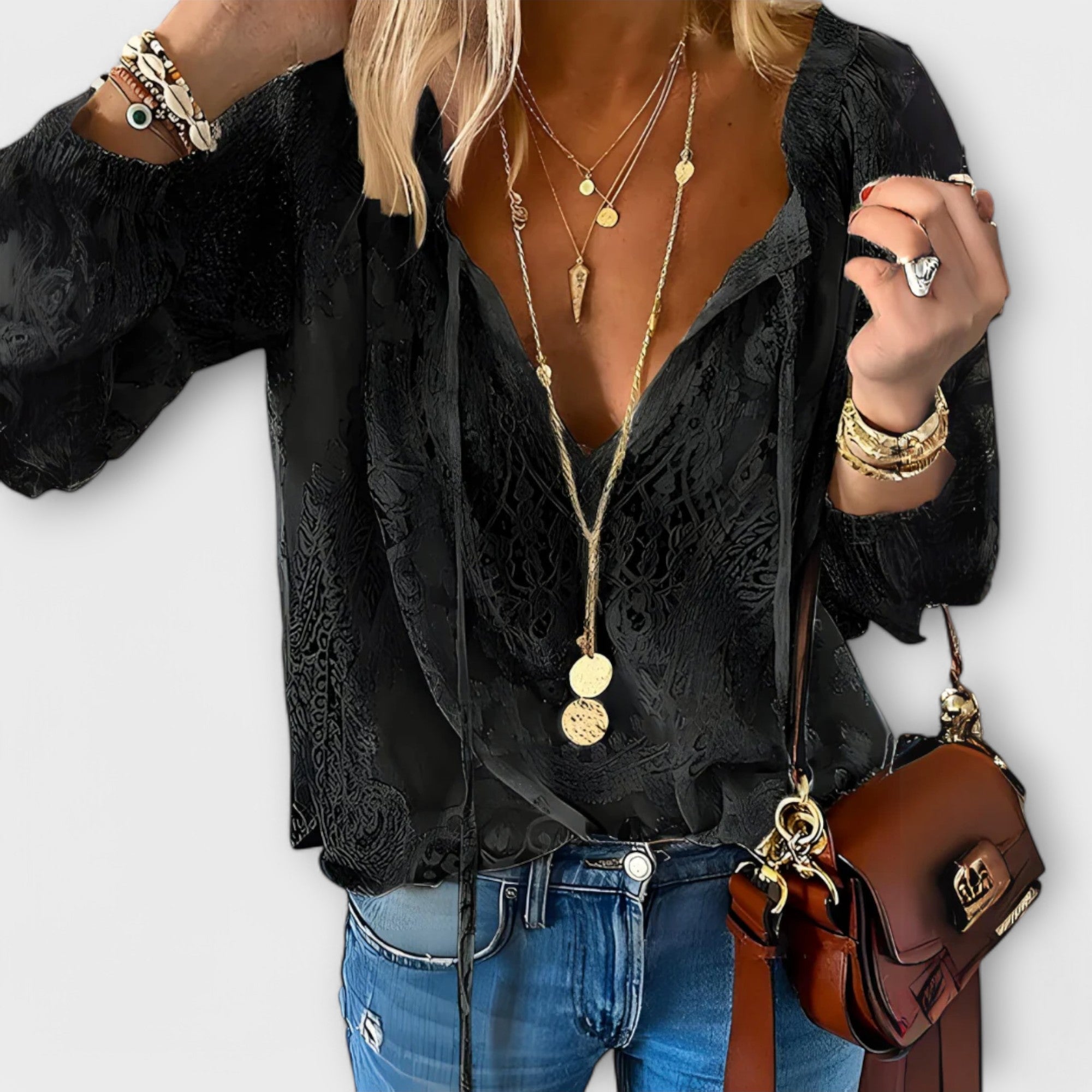 B Women’s Blouse | Lace Detailing, Bohemian Style 1