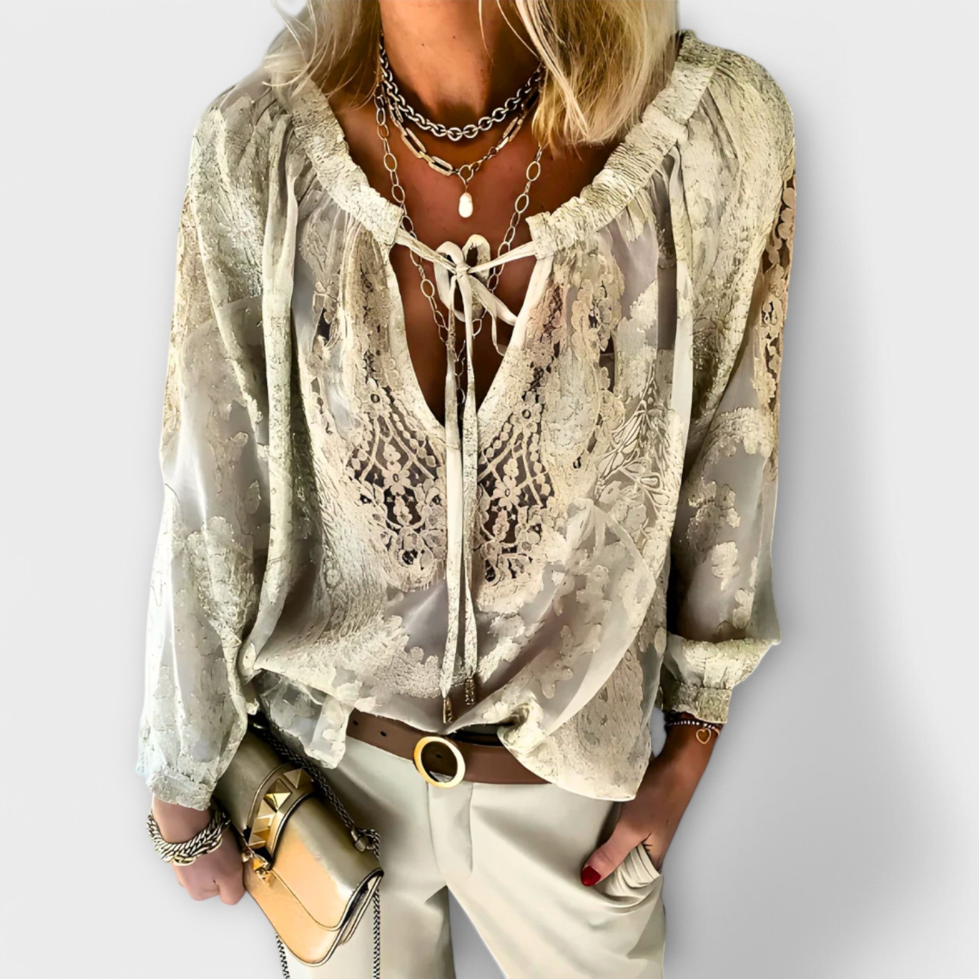 B Women’s Blouse | Lace Detailing, Bohemian Style 2