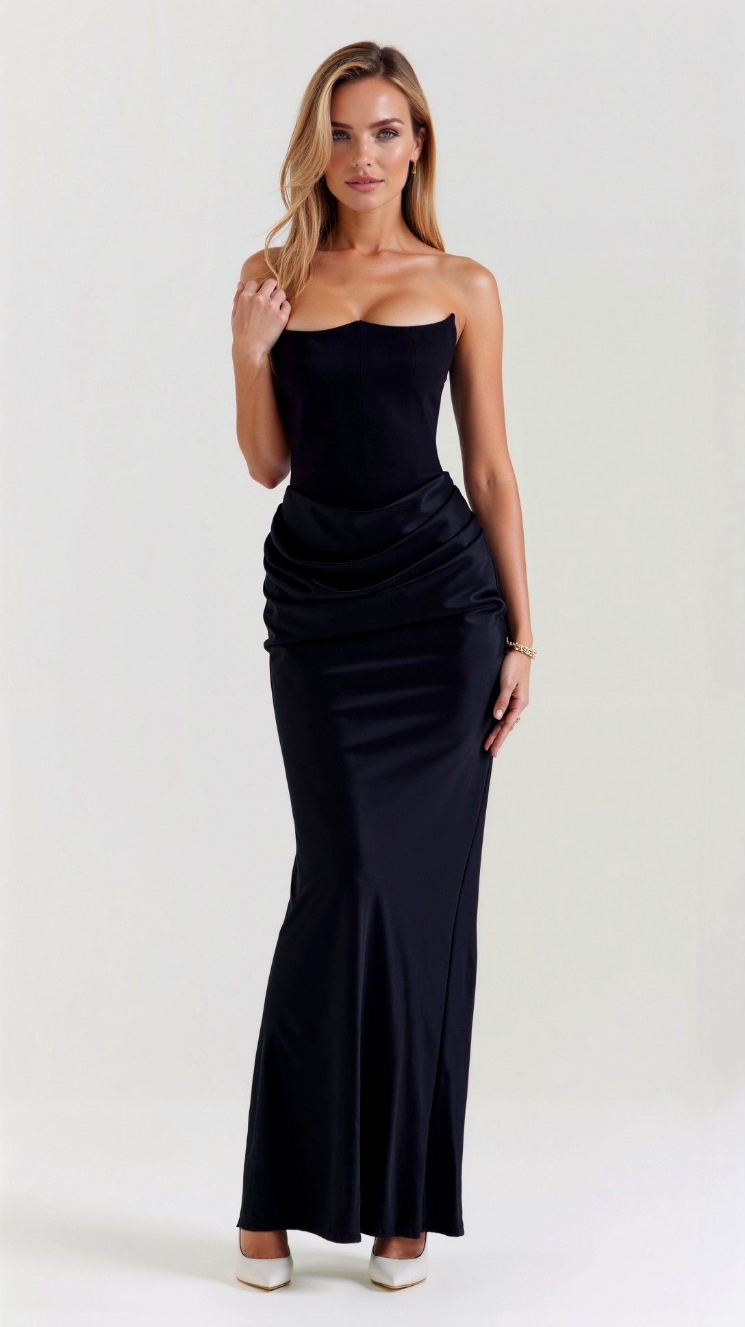 Bella Women's Maxi Dress | Elegant Column Silhouette 0