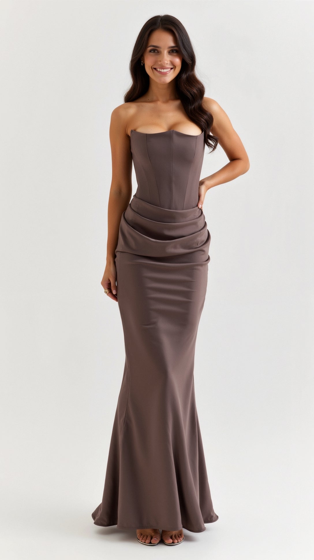 Bella Women's Maxi Dress | Elegant Column Silhouette 3