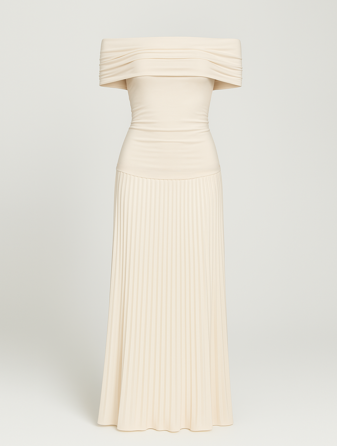 Bella Women's Maxi Dress | Elegant Off-Shoulder Pleated Design 3