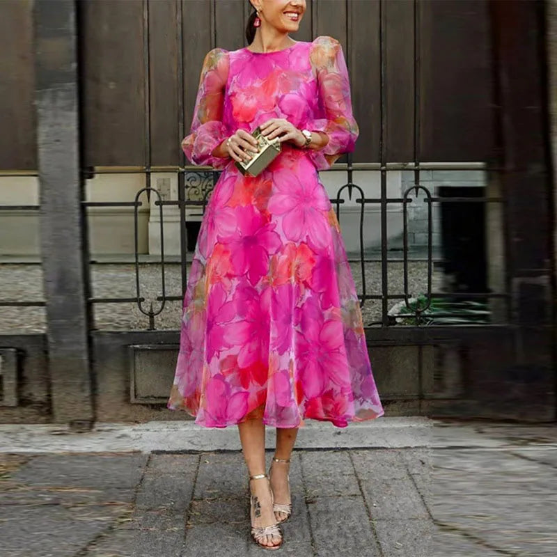 Blair Women's Midi Dress | Floral Design, Elegant Plus Size Available 0
