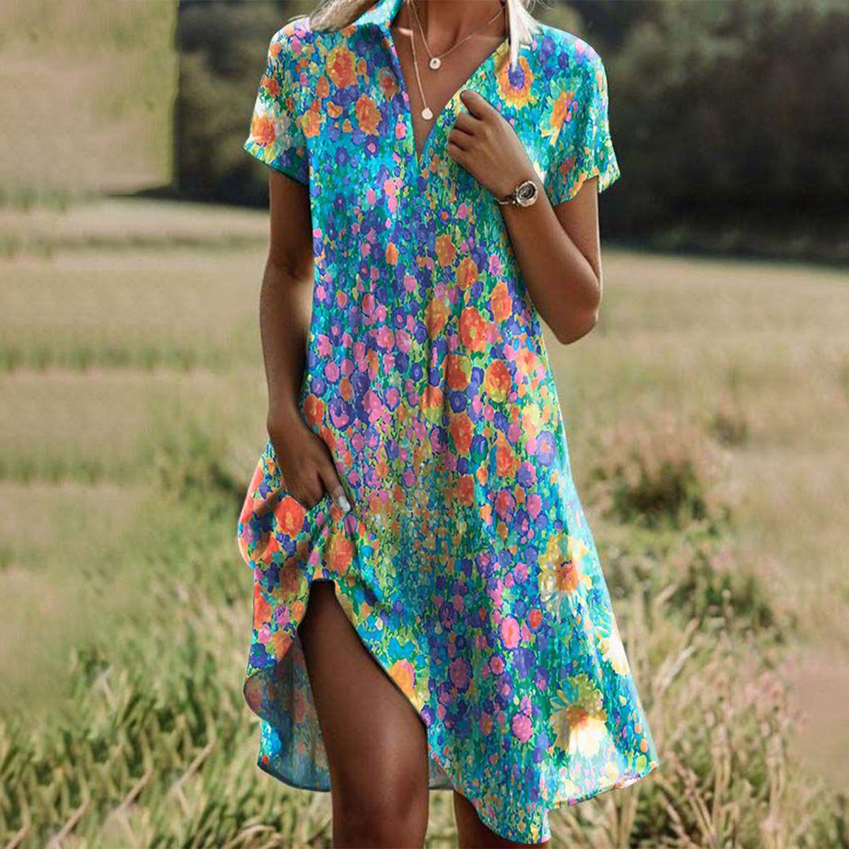 Bohemian Women's Summer Dress | Flowing Silhouette, Elegant 0
