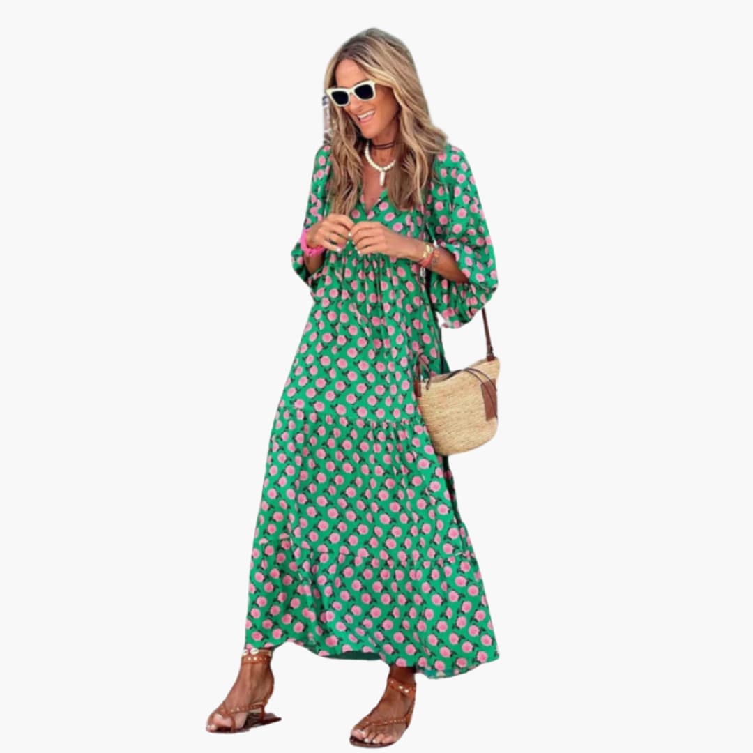 Breezy Women's Maxi Dress | Floral Wrap Design 0