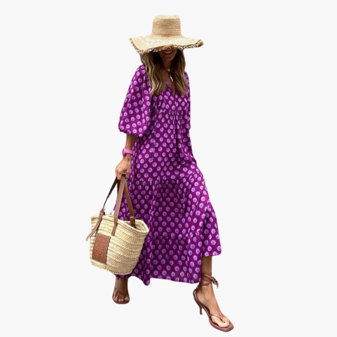 Breezy Women's Maxi Dress | Floral Wrap Design 4