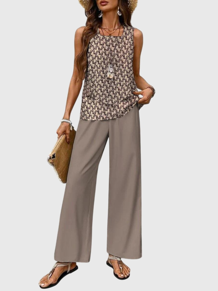 Brenda Women's Summer Set | Chic Blue Floral Print, Loose Fit 5