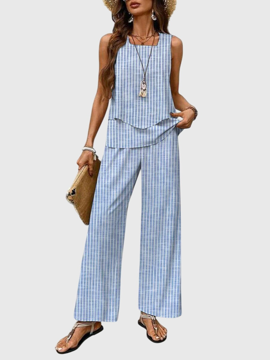 Brenda Women's Summer Set | Chic Blue Floral Print, Loose Fit 6