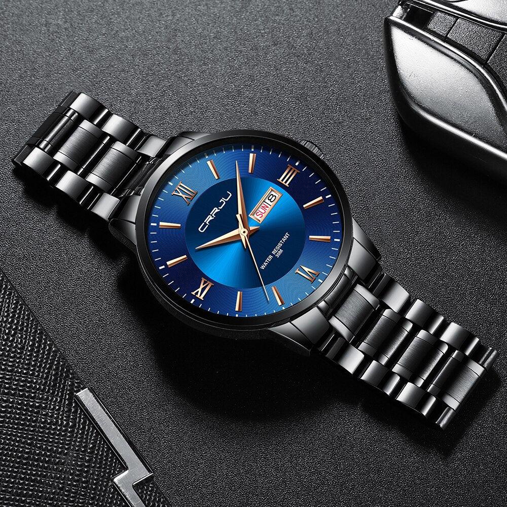 Caden Montre Homme Élégante | Acier Inoxydable, Multifonction 1