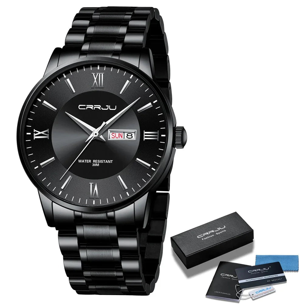 Caden Montre Homme Élégante | Acier Inoxydable, Multifonction 10