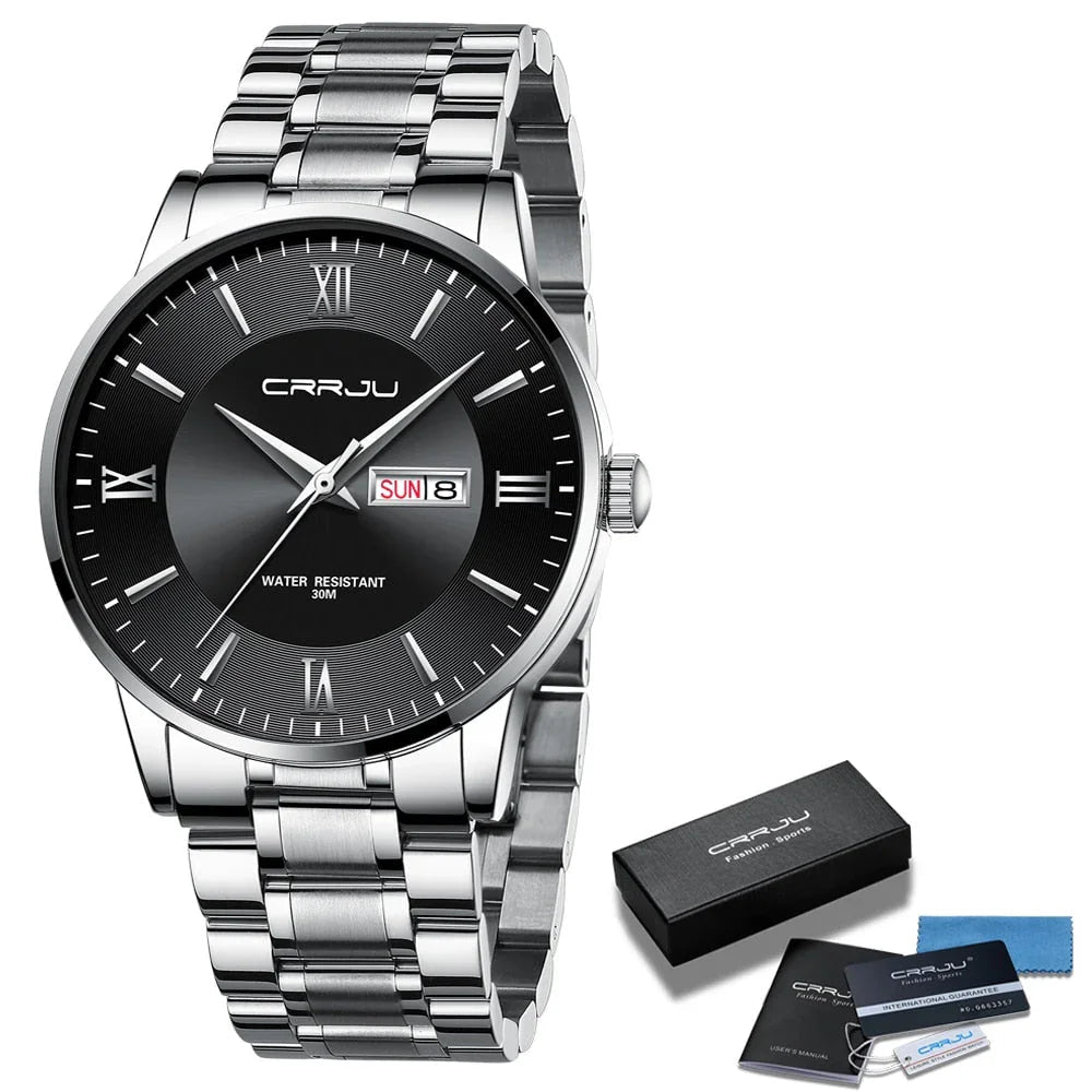 Caden Montre Homme Élégante | Acier Inoxydable, Multifonction 11