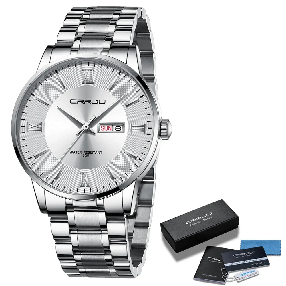 Caden Montre Homme Élégante | Acier Inoxydable, Multifonction 12