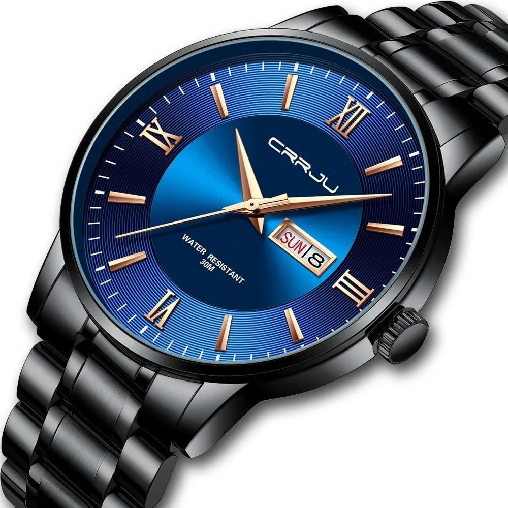 Caden Montre Homme Élégante | Acier Inoxydable, Multifonction 3