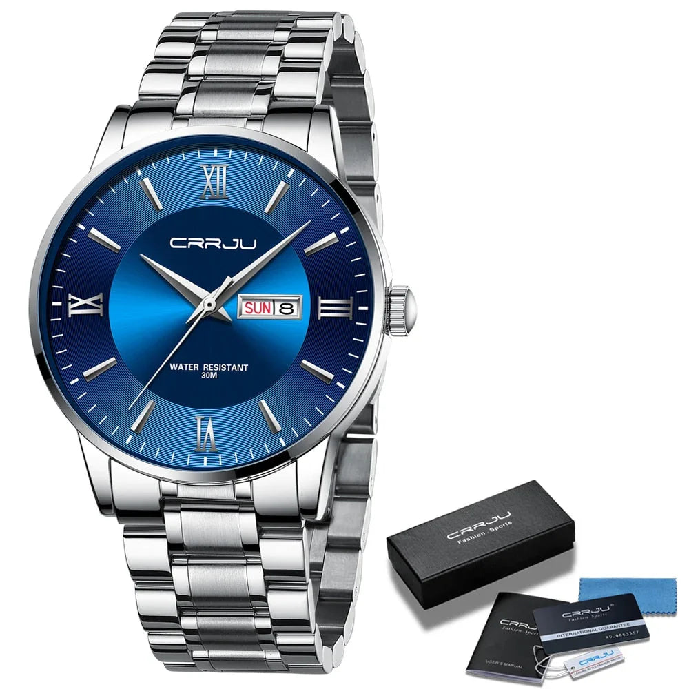 Caden Montre Homme Élégante | Acier Inoxydable, Multifonction 9