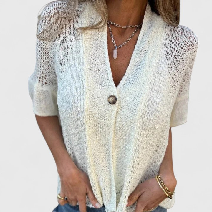 Calista Women's Shirt | Soft Knitted Open-Stitch Design, Relaxed Fit 0