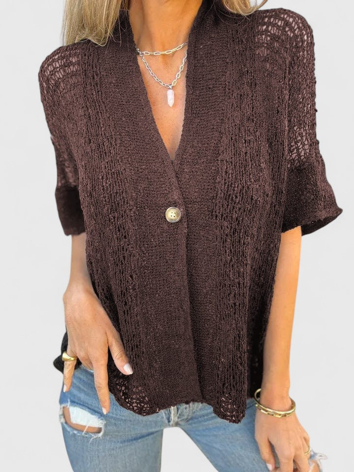Calista Women's Shirt | Soft Knitted Open-Stitch Design, Relaxed Fit 1
