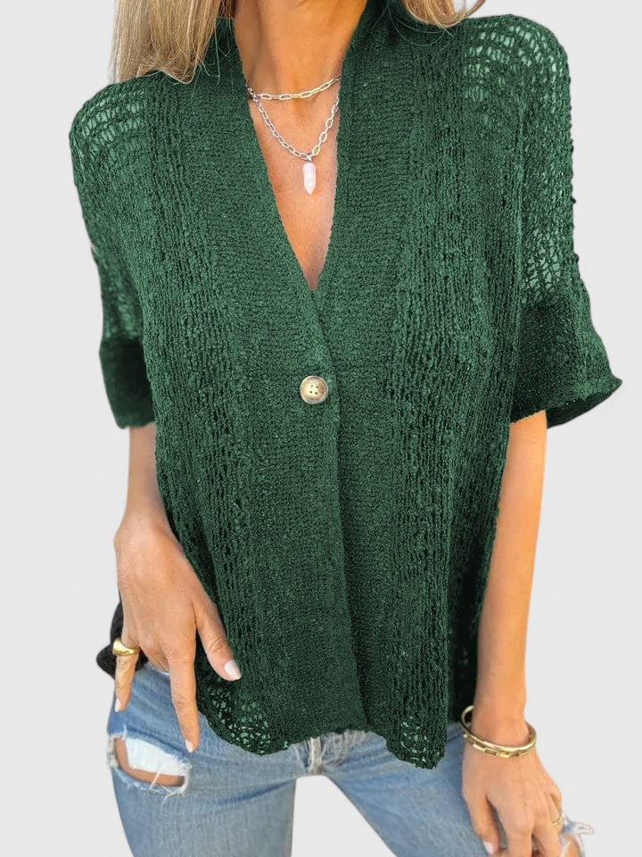 Calista Women's Shirt | Soft Knitted Open-Stitch Design, Relaxed Fit 2