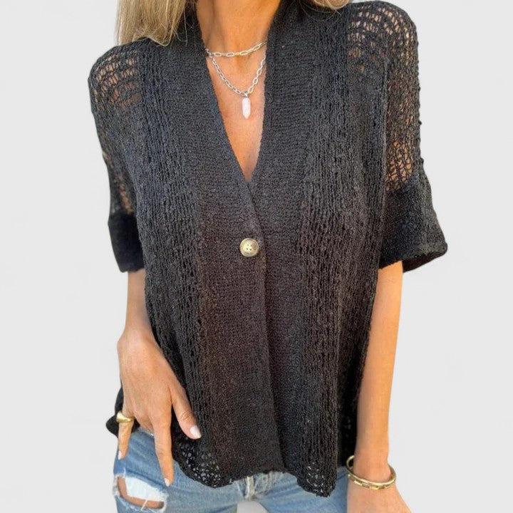 Calista Women's Shirt | Soft Knitted Open-Stitch Design, Relaxed Fit 4