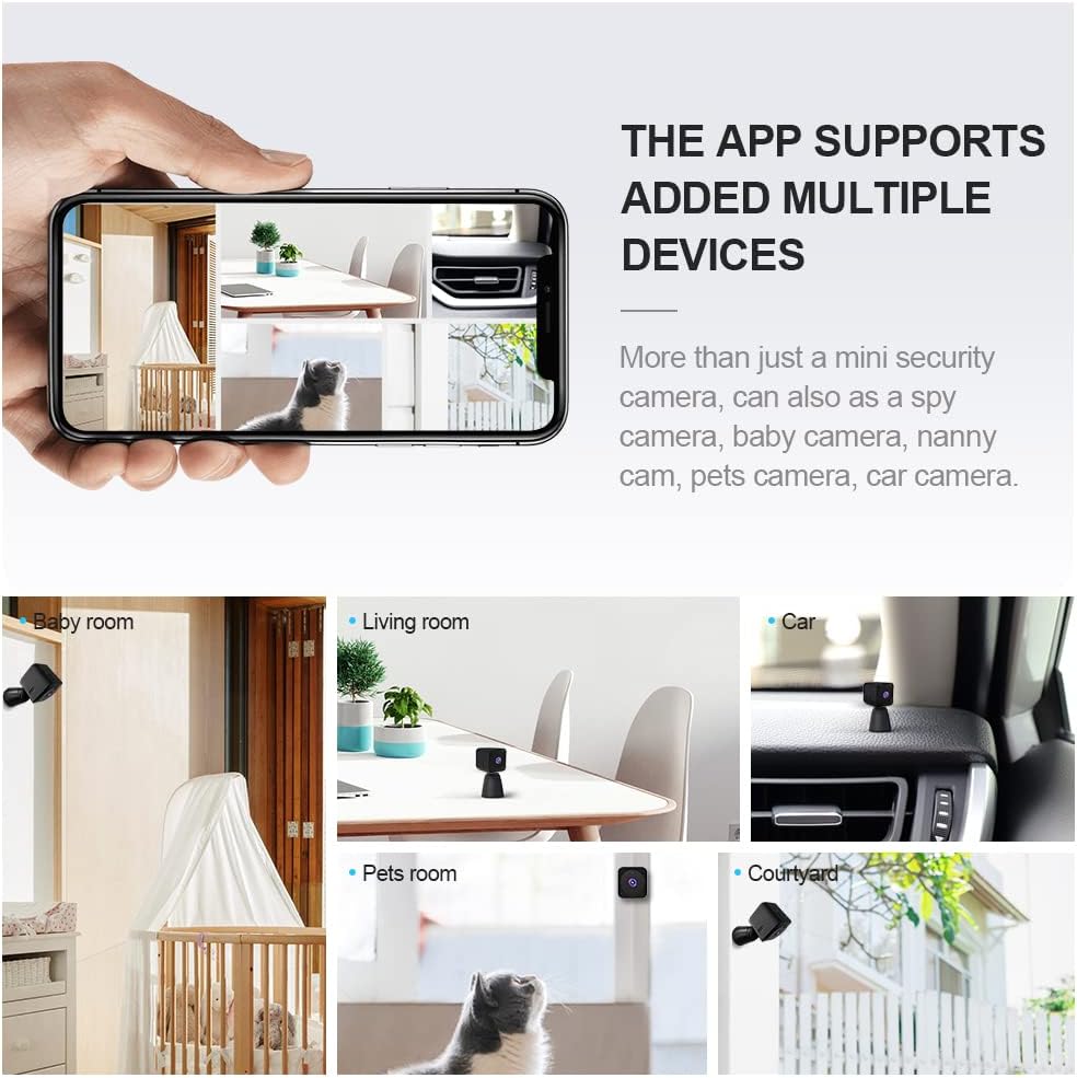 Caméra de Surveillance Sans Fil | WiFi 4K, Compacte, Vision Nocturne 6