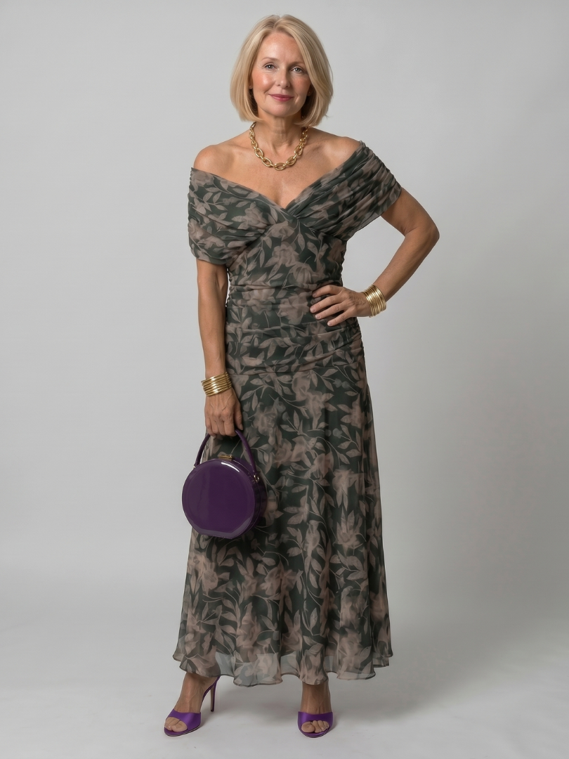 Candid Women's Dress | Lightweight Off Shoulder Midi Dress 4