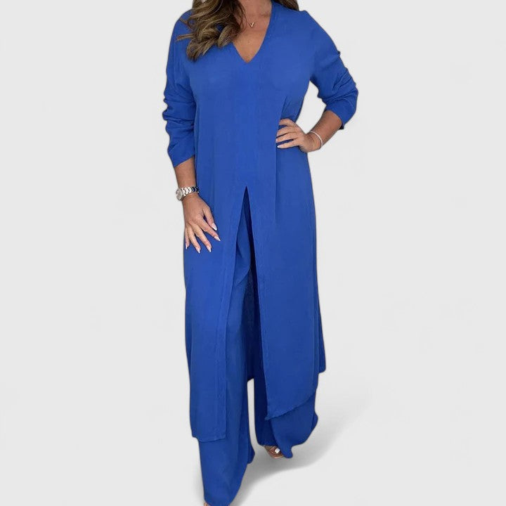 Carmella Women's Two Piece Set | Chic Pullover Top and Wide-Leg Pants 0