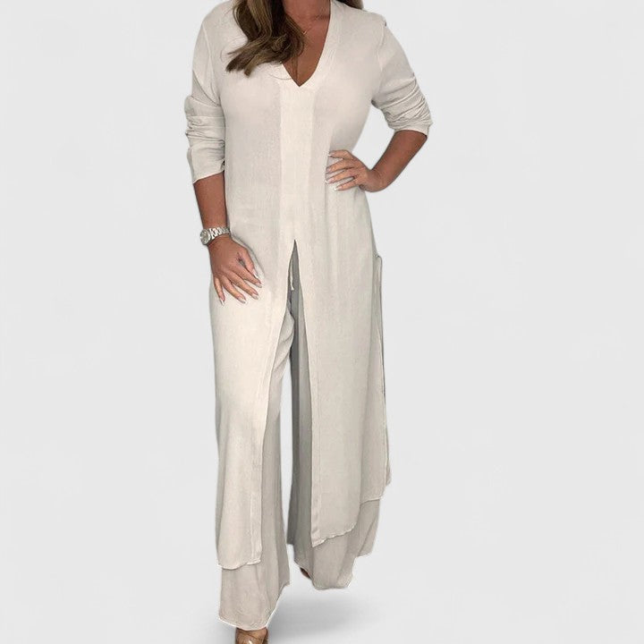 Carmella Women's Two Piece Set | Chic Pullover Top and Wide-Leg Pants 2