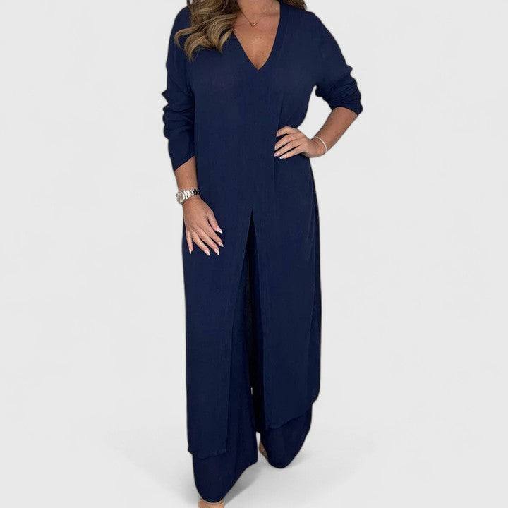 Carmella Women's Two Piece Set | Chic Pullover Top and Wide-Leg Pants 3