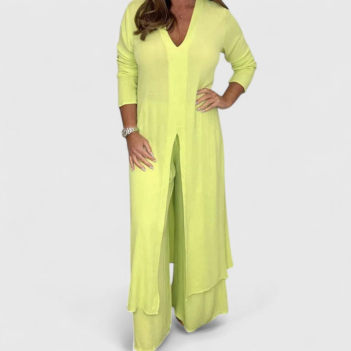 Carmella Women's Two Piece Set | Chic Pullover Top and Wide-Leg Pants 4