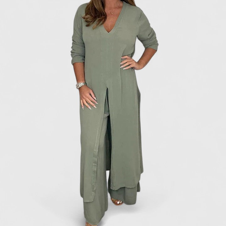 Carmella Women's Two Piece Set | Chic Pullover Top and Wide-Leg Pants 5