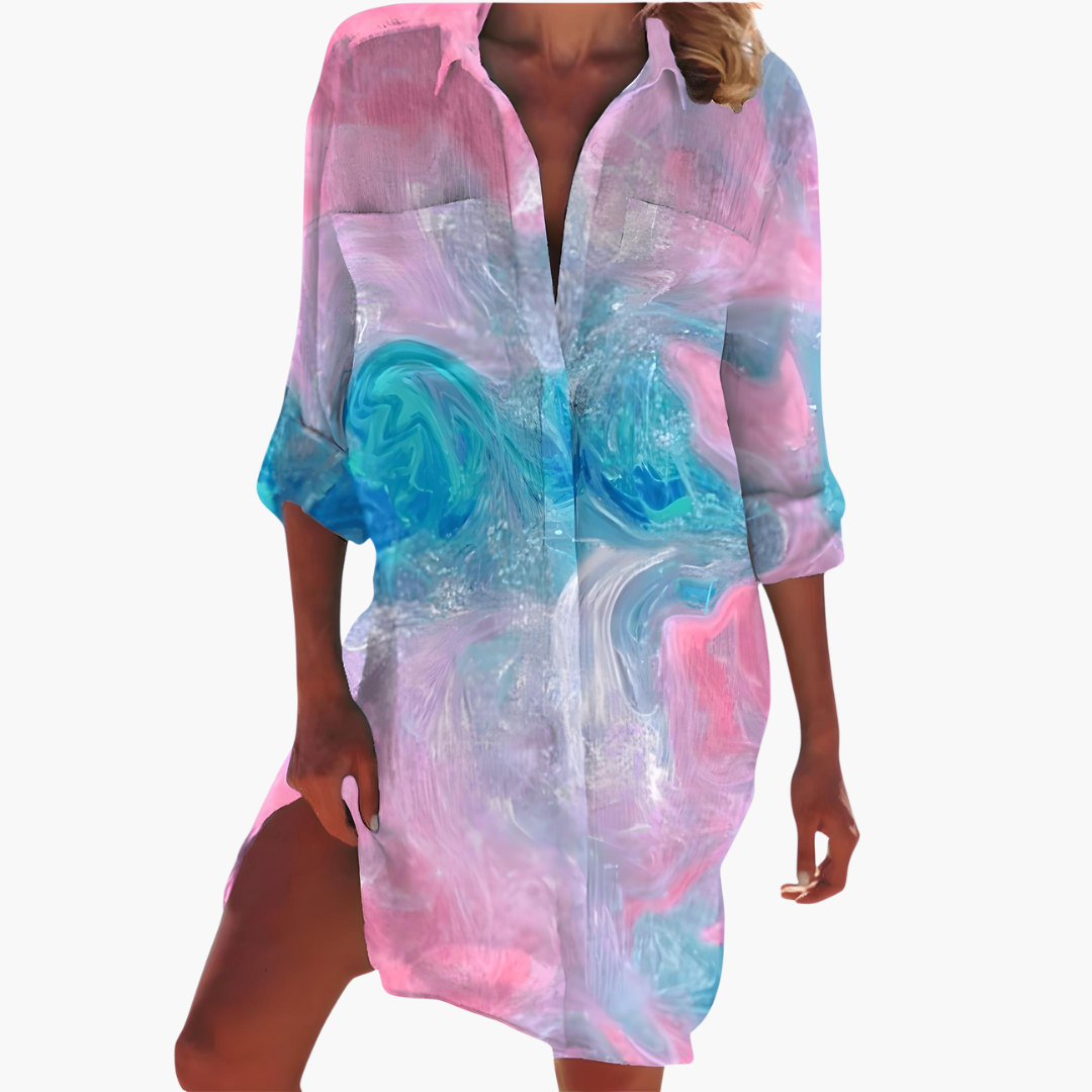 Casual Women's Shirt Dress | Lightweight Fabric, Knee-Length 3