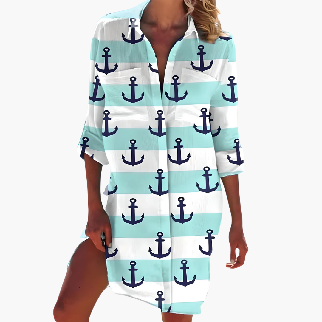 Casual Women's Shirt Dress | Lightweight Fabric, Knee-Length 4