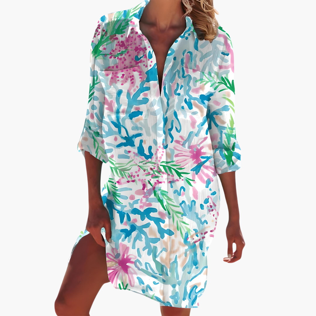 Casual Women's Shirt Dress | Lightweight Fabric, Knee-Length 6