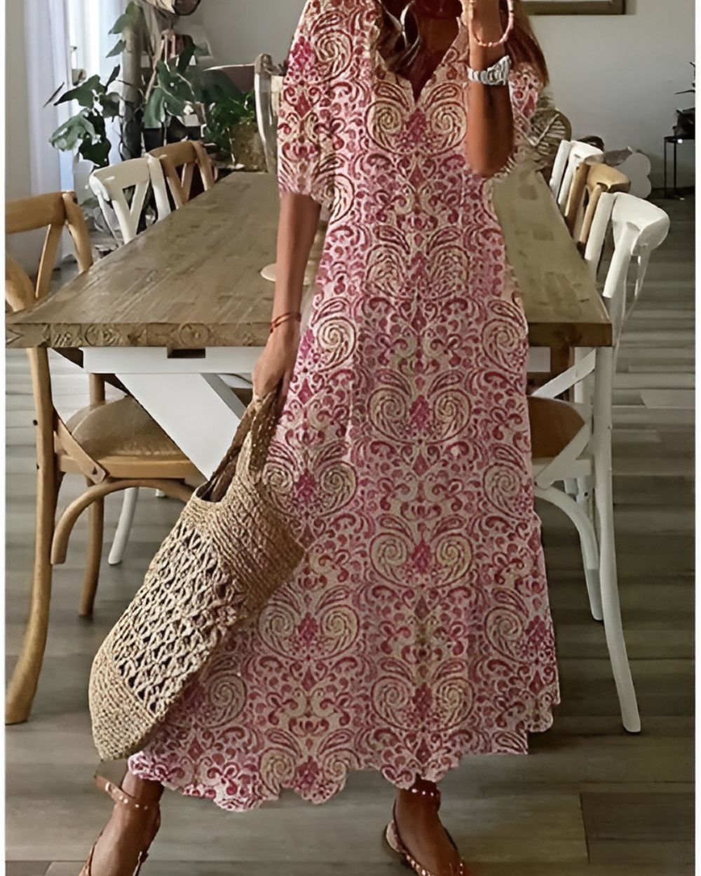 Celina Women's Maxi Dress | Flowy Bohemian Style, Soft Fabric 4