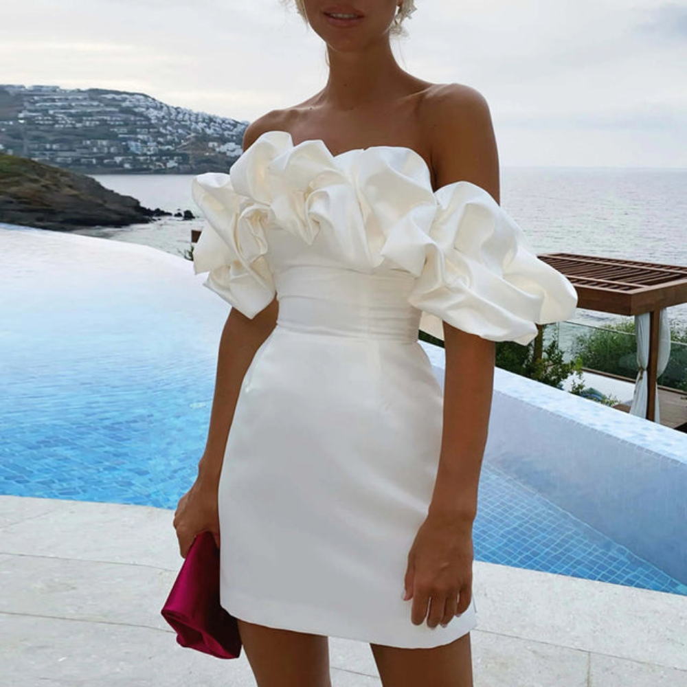 Charming Women's Cocktail Dress | Ruffle Detail, Mini Silhouette for Special Occasions 0