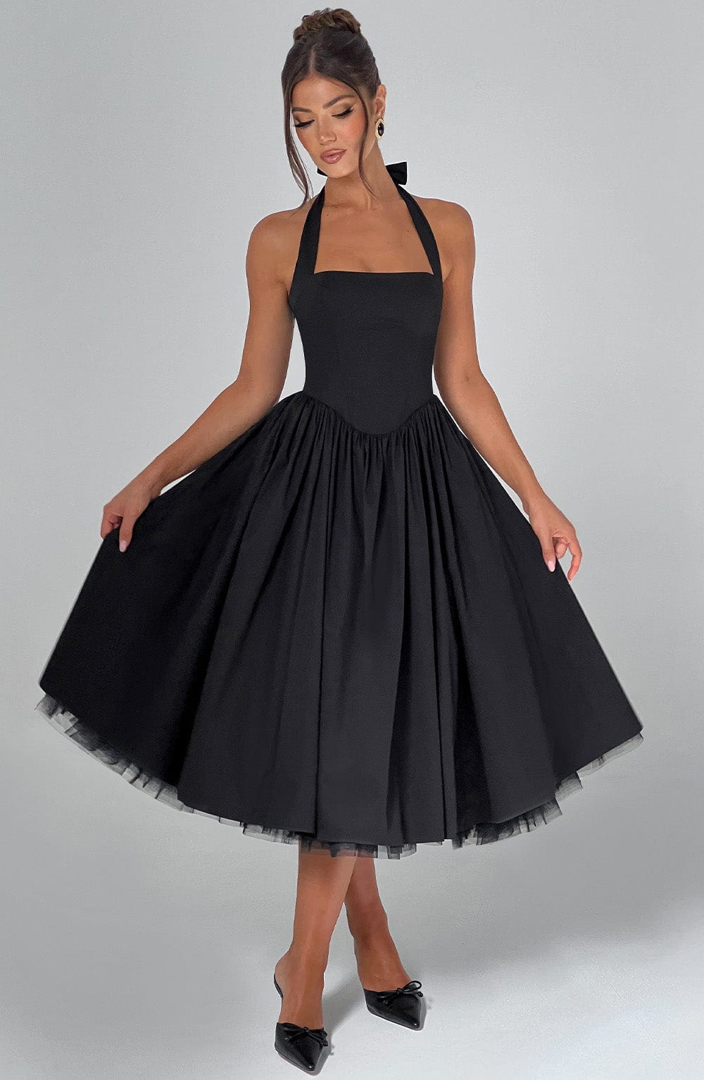 Chloe Women's Midi Dress | Elegant Halter Neckline, Perfect for Summer Weddings 9